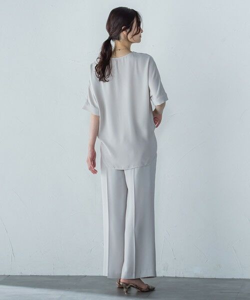 LAUTREAMONT / ロートレアモン シャツ・ブラウス | 【WEB限定】サテンフィールキーネックブラウス≪セットアップ対応/洗濯機で洗える≫ | 詳細20