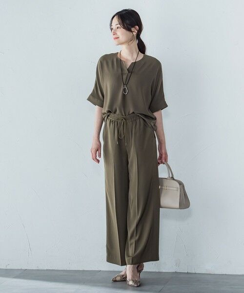 LAUTREAMONT / ロートレアモン シャツ・ブラウス | 【WEB限定】サテンフィールキーネックブラウス≪セットアップ対応/洗濯機で洗える≫ | 詳細23