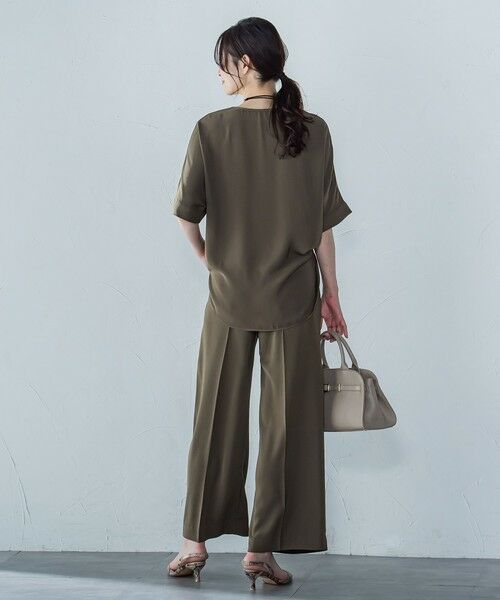 LAUTREAMONT / ロートレアモン シャツ・ブラウス | 【WEB限定】サテンフィールキーネックブラウス≪セットアップ対応/洗濯機で洗える≫ | 詳細25