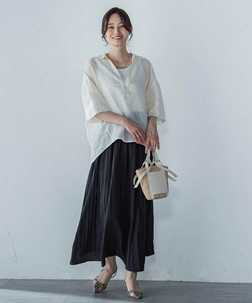 LAUTREAMONT / ロートレアモン シャツ・ブラウス | シアーリネンVネックブラウス≪手洗い可能≫ | 詳細1