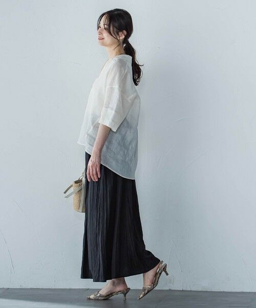 LAUTREAMONT / ロートレアモン シャツ・ブラウス | シアーリネンVネックブラウス≪手洗い可能≫ | 詳細3