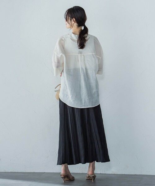 LAUTREAMONT / ロートレアモン シャツ・ブラウス | シアーリネンVネックブラウス≪手洗い可能≫ | 詳細4