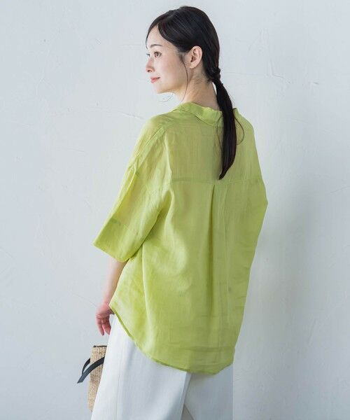 LAUTREAMONT / ロートレアモン シャツ・ブラウス | シアーリネンVネックブラウス≪手洗い可能≫ | 詳細6