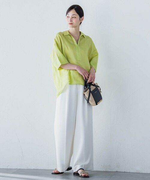 LAUTREAMONT / ロートレアモン シャツ・ブラウス | シアーリネンVネックブラウス≪手洗い可能≫ | 詳細7