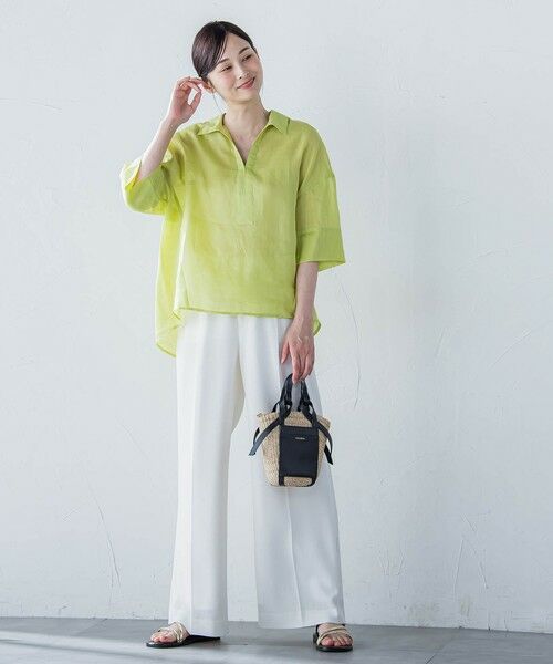 LAUTREAMONT / ロートレアモン シャツ・ブラウス | シアーリネンVネックブラウス≪手洗い可能≫ | 詳細8