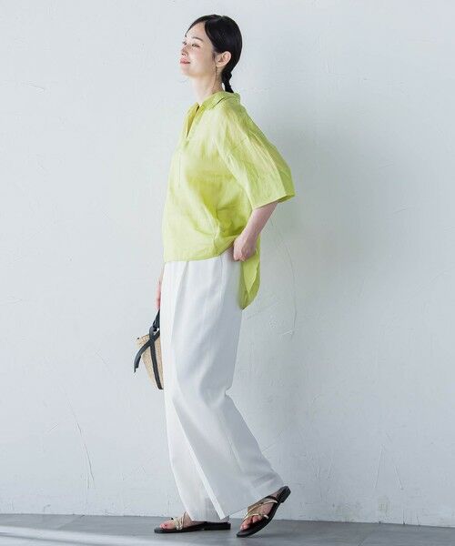 LAUTREAMONT / ロートレアモン シャツ・ブラウス | シアーリネンVネックブラウス≪手洗い可能≫ | 詳細9