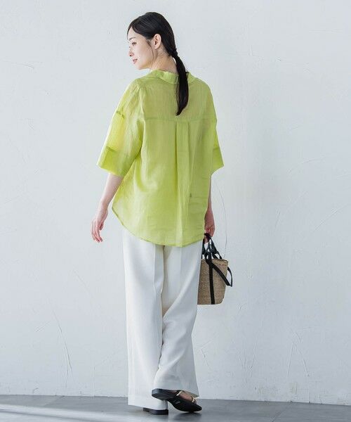 LAUTREAMONT / ロートレアモン シャツ・ブラウス | シアーリネンVネックブラウス≪手洗い可能≫ | 詳細10