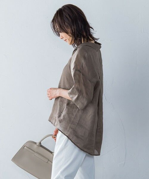 LAUTREAMONT / ロートレアモン シャツ・ブラウス | シアーリネンVネックブラウス≪手洗い可能≫ | 詳細16