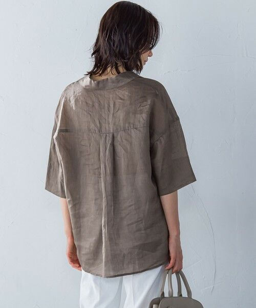 LAUTREAMONT / ロートレアモン シャツ・ブラウス | シアーリネンVネックブラウス≪手洗い可能≫ | 詳細17