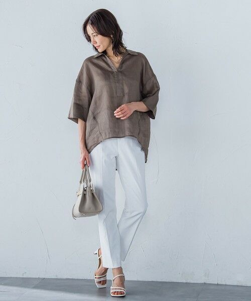 LAUTREAMONT / ロートレアモン シャツ・ブラウス | シアーリネンVネックブラウス≪手洗い可能≫ | 詳細18