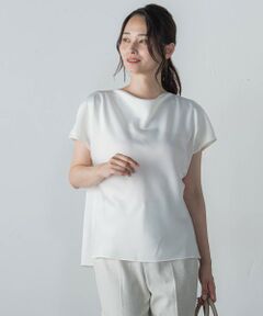 LAUTREAMONT / ロートレアモン シャツ・ブラウス | ドレープネックサテンブラウス≪手洗い可能≫