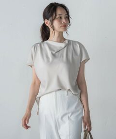 LAUTREAMONT / ロートレアモン シャツ・ブラウス | ドレープネックサテンブラウス≪手洗い可能≫