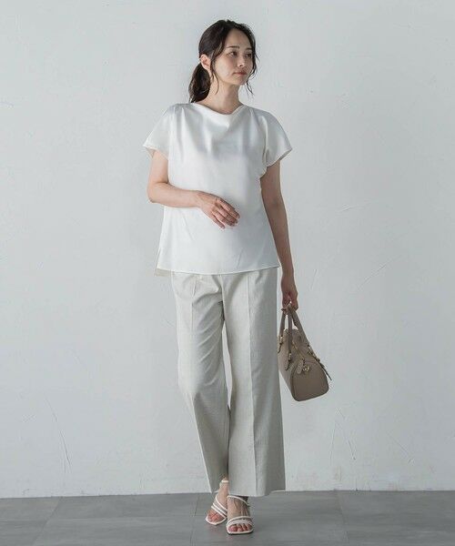 LAUTREAMONT / ロートレアモン シャツ・ブラウス | ドレープネックサテンブラウス≪手洗い可能≫ | 詳細2