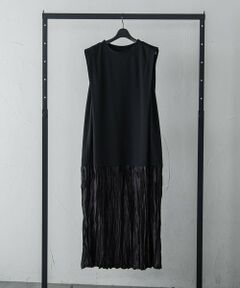 LAUTREAMONT / ロートレアモン ロング・マキシ丈ワンピース | 【WEB限定】グリッタープリーツドッキングワンピース≪手洗い可能≫