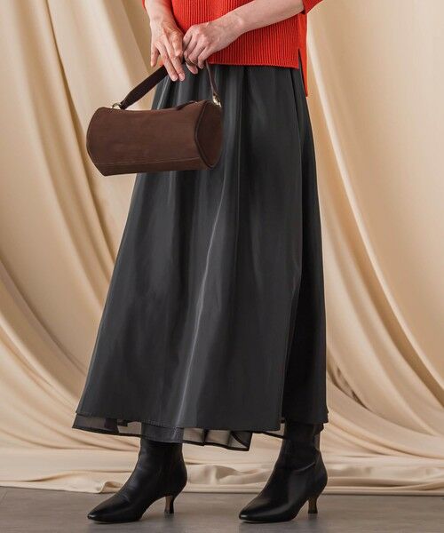 LAUTREAMONT/ロートレアモン シアーブライト リバーシブルスカート≪手洗い可能≫ ブラック 7号 LAUTREAMONT/ロートレアモン シアーブライト リバーシブルスカート≪手洗い可能≫ ブラック 7号