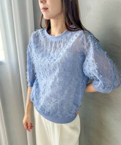 LAUTREAMONT / ロートレアモン シャツ・ブラウス | 【WEB限定】リボンカットジャガードシアーブラウス