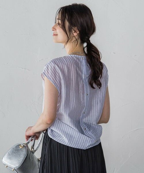 LAUTREAMONT / ロートレアモン シャツ・ブラウス | 【WEB限定】シアードビーストライプタックブラウス ≪手洗い可能≫ | 詳細4