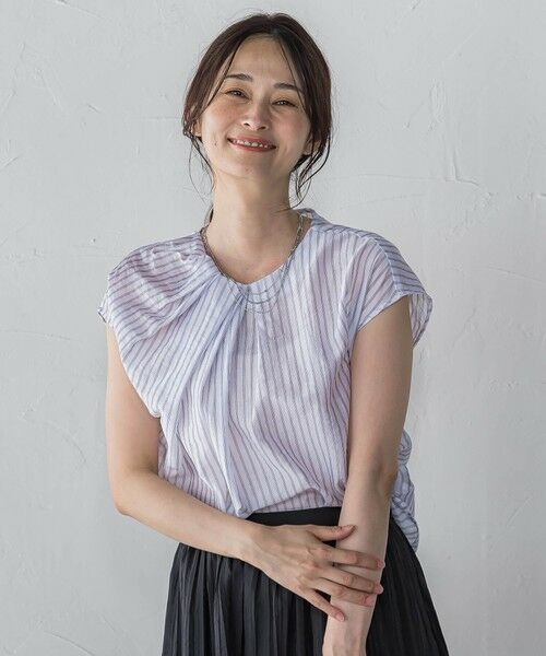 LAUTREAMONT/ロートレアモン 【WEB限定】シアードビーストライプタックブラウス ≪手洗い可能≫ ホワイト系その他 9号 LAUTREAMONT/ロートレアモン 【WEB限定】シアードビーストライプタックブラウス ≪手洗い可能≫ ホワイト系その他 9号