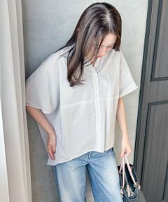 LAUTREAMONT / ロートレアモン シャツ・ブラウス | 【WEB限定】キュプラ混ストライプバンドカラーブラウス ≪手洗いOK≫