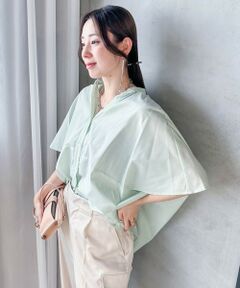 LAUTREAMONT / ロートレアモン シャツ・ブラウス | 【WEB限定】キュプラ混ストライプバンドカラーブラウス ≪手洗いOK≫