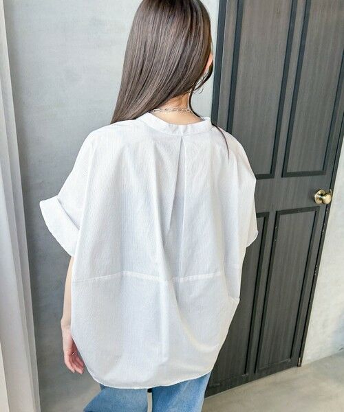 LAUTREAMONT / ロートレアモン シャツ・ブラウス | 【WEB限定】キュプラ混ストライプバンドカラーブラウス ≪手洗いOK≫ | 詳細1