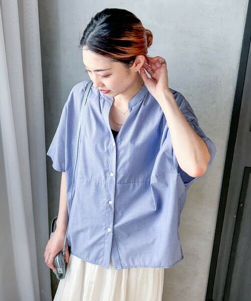 LAUTREAMONT / ロートレアモン シャツ・ブラウス | 【WEB限定】キュプラ混ストライプバンドカラーブラウス ≪手洗いOK≫ | 詳細9