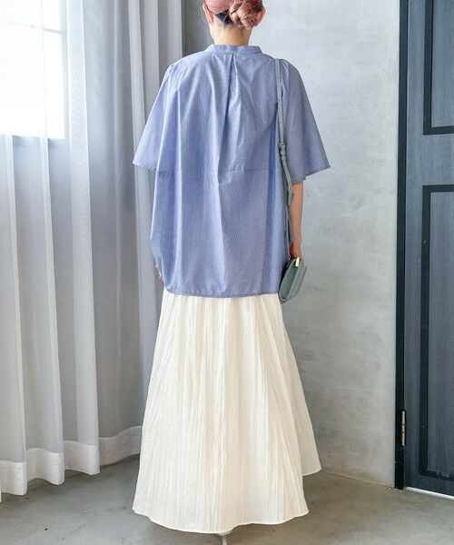 LAUTREAMONT / ロートレアモン シャツ・ブラウス | 【WEB限定】キュプラ混ストライプバンドカラーブラウス ≪手洗いOK≫ | 詳細11