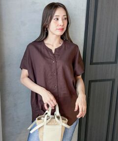 LAUTREAMONT / ロートレアモン シャツ・ブラウス | 【WEB限定】レーヨンリネンポプリンVネックブラウス