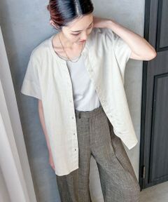 LAUTREAMONT / ロートレアモン シャツ・ブラウス | 【WEB限定】レーヨンリネンポプリンVネックブラウス