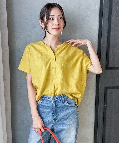 LAUTREAMONT / ロートレアモン シャツ・ブラウス | 【WEB限定】レーヨンリネンポプリンVネックブラウス | 詳細4