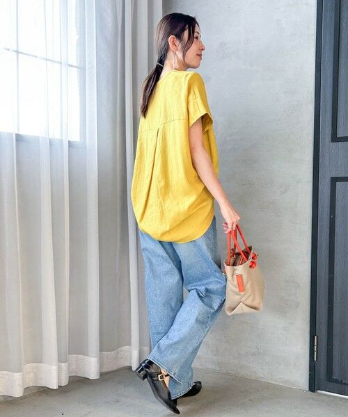 LAUTREAMONT / ロートレアモン シャツ・ブラウス | 【WEB限定】レーヨンリネンポプリンVネックブラウス | 詳細7