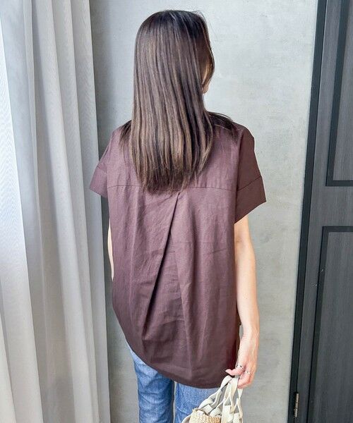 LAUTREAMONT / ロートレアモン シャツ・ブラウス | 【WEB限定】レーヨンリネンポプリンVネックブラウス | 詳細16