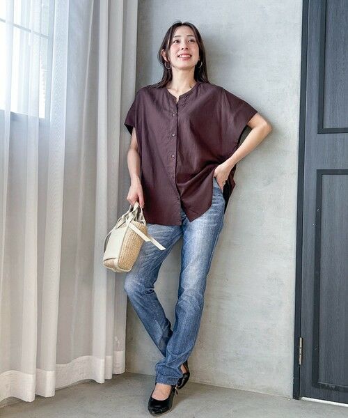 LAUTREAMONT / ロートレアモン シャツ・ブラウス | 【WEB限定】レーヨンリネンポプリンVネックブラウス | 詳細18