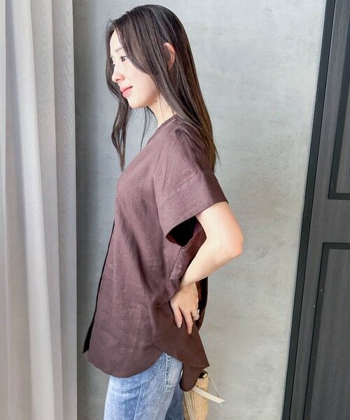 LAUTREAMONT / ロートレアモン シャツ・ブラウス | 【WEB限定】レーヨンリネンポプリンVネックブラウス | 詳細15