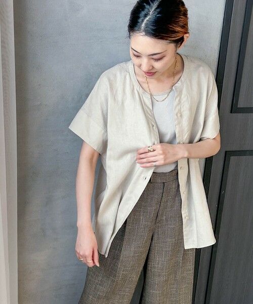 LAUTREAMONT / ロートレアモン シャツ・ブラウス | 【WEB限定】レーヨンリネンポプリンVネックブラウス | 詳細23