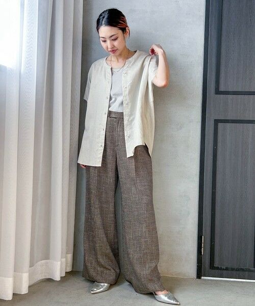 LAUTREAMONT / ロートレアモン シャツ・ブラウス | 【WEB限定】レーヨンリネンポプリンVネックブラウス | 詳細24