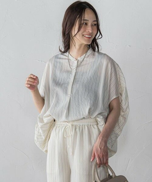 LAUTREAMONT / ロートレアモン シャツ・ブラウス | 【WEB限定】キュプラTRストライプブラウス | 詳細6