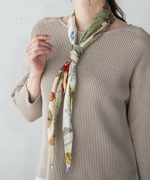 LAUTREAMONT / ロートレアモン マフラー・ショール・スヌード・ストール | 【manipuri】ダイヤ型スカーフ モンゴルフィエ/アンティークレシピ | 詳細8