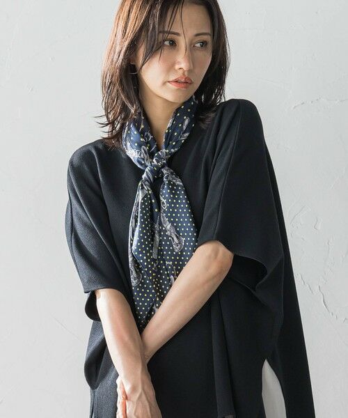 LAUTREAMONT / ロートレアモン マフラー・ショール・スヌード・ストール | 【WEB限定】【manipuri】＜シルクスカーフ88＞ ドットビット | 詳細5