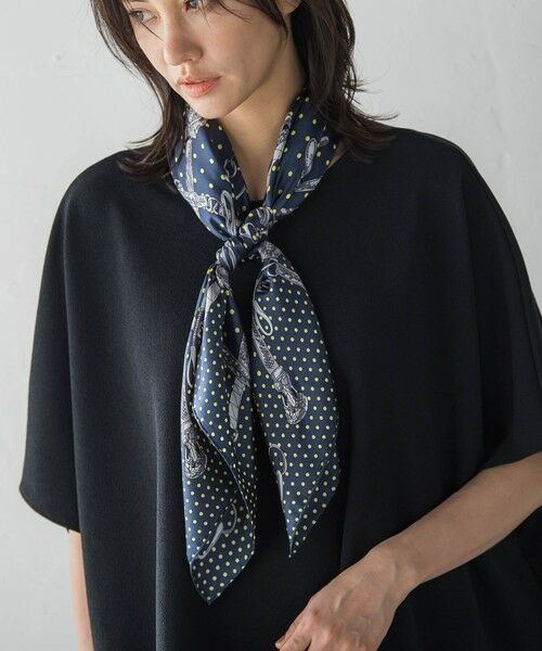 LAUTREAMONT / ロートレアモン マフラー・ショール・スヌード・ストール | 【WEB限定】【manipuri】＜シルクスカーフ88＞ ドットビット | 詳細6