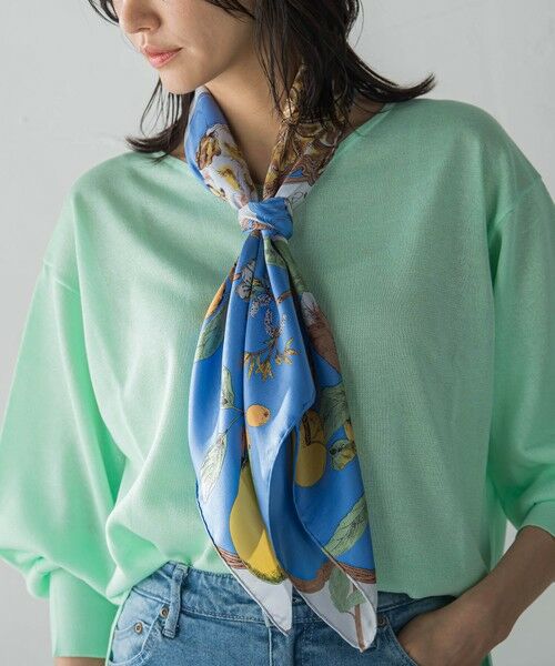 LAUTREAMONT / ロートレアモン マフラー・ショール・スヌード・ストール | 【WEB限定】【manipuri】＜シルクスカーフ88＞アンティークレシピ | 詳細4