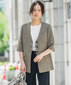 LAUTREAMONT / ロートレアモン テーラードジャケット | トリッカースラブハーフスリーブジャケット≪手洗い可能・防シワ・UV≫