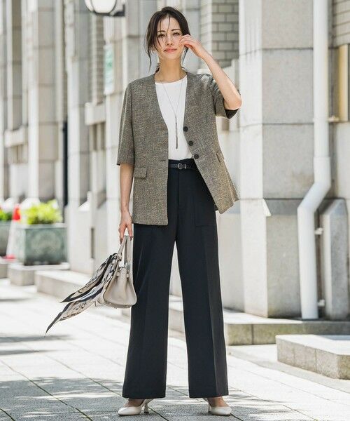 LAUTREAMONT / ロートレアモン テーラードジャケット | トリッカースラブハーフスリーブジャケット≪手洗い可能・防シワ・UV≫ | 詳細8