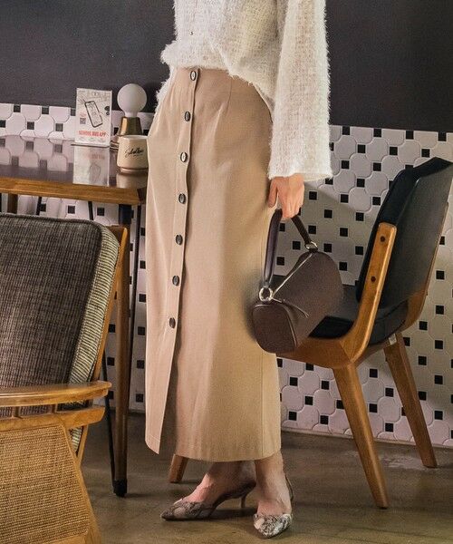 LAUTREAMONT / ロートレアモン ミニ・ひざ丈スカート | ナローシルエットチノスカート≪洗濯機で洗える≫ | 詳細10