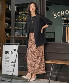 LAUTREAMONT / ロートレアモン ミニ・ひざ丈スカート | レオパードプリントスカート≪洗濯機で洗える≫