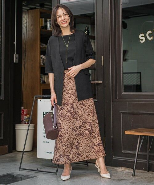 LAUTREAMONT / ロートレアモン ミニ・ひざ丈スカート | レオパードプリントスカート≪洗濯機で洗える≫ | 詳細4