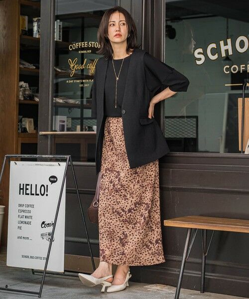 LAUTREAMONT/ロートレアモン レオパードプリントスカート≪洗濯機で洗える≫ ブラウン系その他 9号 LAUTREAMONT/ロートレアモン レオパードプリントスカート≪洗濯機で洗える≫ ブラウン系その他 9号