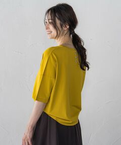 LAUTREAMONT / ロートレアモン ニット・セーター | バックボタン5分袖ニット≪手洗い可能≫