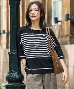 LAUTREAMONT / ロートレアモン ニット・セーター | バックボタン5分袖ニット≪手洗い可能≫