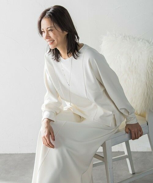 LAUTREAMONT/ロートレアモン プロシェルジョーゼットカットソー&#8810;セットアップ対応/洗濯機で洗える&#8811; オフホワイト 11号